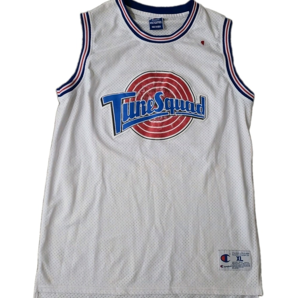 Vintage LeBron James Space Jam Tune Squad Jersey White Mens XL Champion #23